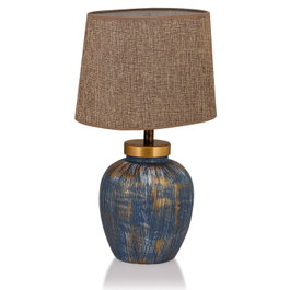 Opviq Lámpara de Mesa TM167 Azul y Marrón